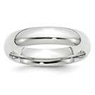 Platinum 5mm Plain Comfort Fit Wedding Band Ring