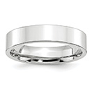 Platinum 5mm Plain Polished Flat Wedding Band Ring
