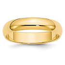 Plain Polished 5mm Wedding Band Ring in 14K Gold