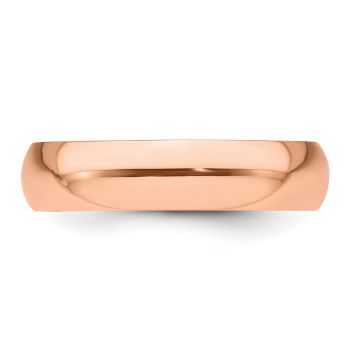 Plain Polished 5mm 14K Rose Gold Wedding Band Ring 3