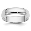 14K White Gold Plain 5mm Wedding Band