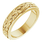 Women's Sculpted Paisley Wedding Band Ring in 14K Gold