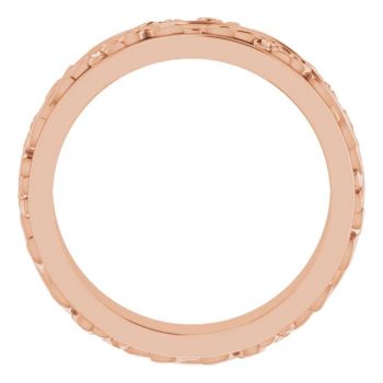 5mm Women's 14K Rose Gold Sculpted Paisley Wedding Band Ring 2