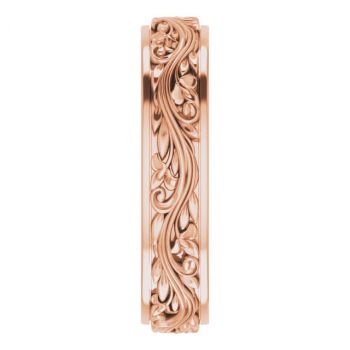 5mm Women's 14K Rose Gold Sculpted Paisley Wedding Band Ring 4