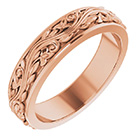 5mm Women's 14K Rose Gold Sculpted Paisley Wedding Band Ring