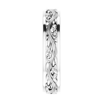 14K White Gold Sculpted Paisley Wedding Band Ring for Women 4