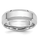 Platinum 6mm Beveled Edge Wedding Band Ring