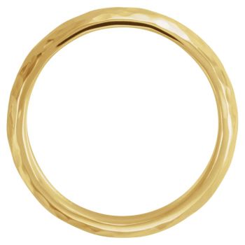 6mm Comfort-Fit Hammered Wedding Band Ring in 14K Gold 2