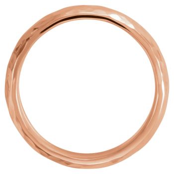 6mm Comfort-Fit Hammered Wedding Band Ring in 14K Rose Gold 2