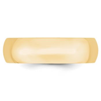 Comfort-Fit Lightweight 6mm 14K Gold Wedding Band Ring 3