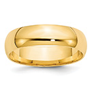 Comfort-Fit Lightweight 6mm 14K Gold Wedding Band Ring