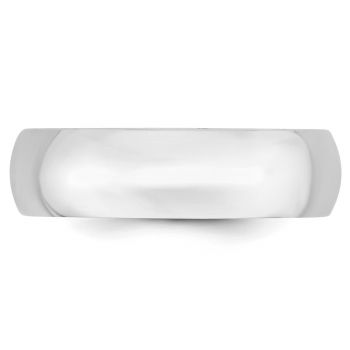 14K White Gold Comfort-Fit Lightweight 6mm Wedding Band Ring 3