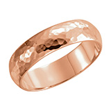 6mm 14K Rose Gold Hammered Wedding Band Ring