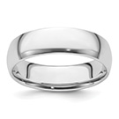 Platinum 6mm Comfort-Fit Lightweight Wedding Band Ring