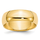 Lightweight Plain 6mm 14K Gold Wedding Band Ring
