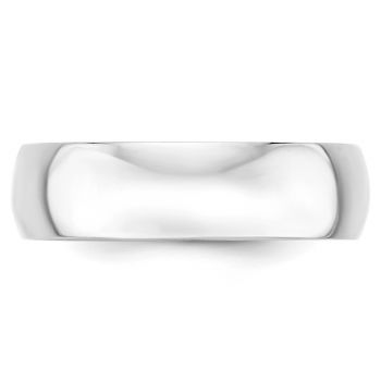14K White Gold Lightweight Plain 6mm Wedding Band Ring 2