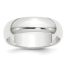 6mm Plain Lightweight Wedding Band Ring in Platinum