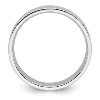 6mm Plain Polished Flat Wedding Band Ring in Platinum 2