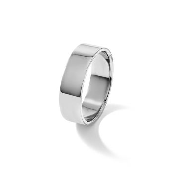 6mm Plain Polished Flat Wedding Band Ring in Platinum 3