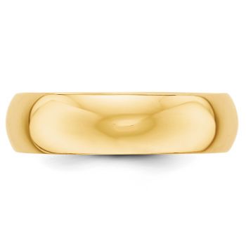 14K Gold Plain 6mm Wedding Band Ring 2