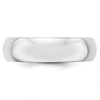 Plain Polished 6mm Wedding Band Ring in 14K White Gold 2
