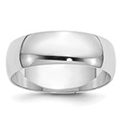 Plain Polished 6mm Wedding Band Ring in 14K White Gold