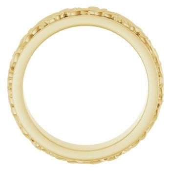 6mm Paisley Wedding Band Ring for Men in 10K Gold 2