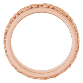 6mm Men's Sculpted Paisley Wedding Band Ring in 14K Rose Gold 2