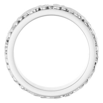 6mm 14K White Gold Sculpted Paisley Wedding Band Ring for Men 2