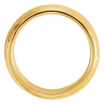 7mm 14K Gold Comfort-Fit Hammered Wedding Band Ring 2
