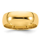 Comfort-Fit Lightweight 7mm Wedding Band Ring in 14K Gold