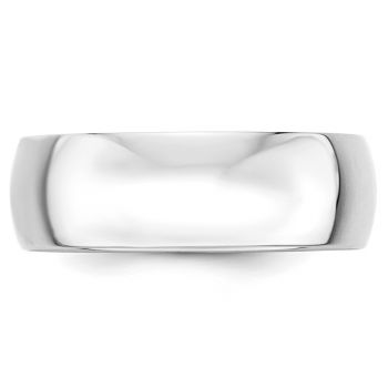 Lightweight Plain 7mm Wedding Band in 14K White Gold 2