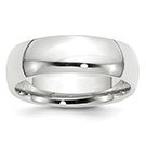 7mm Plain Comfort Fit 14K White Gold Wedding Band Ring