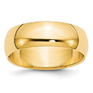 Plain Polished 7mm 14K Gold Wedding Band Ring