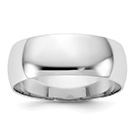 14K White Gold Plain 7mm Wedding Band Ring