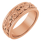 7mm Men's Sculpted Paisley Wedding Band Ring in 14K Rose Gold