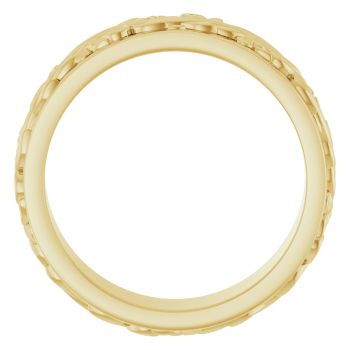 7mm Men's Sculpted Paisley Wedding Band Ring in 10K Gold 2