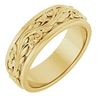 7mm Men's Sculpted Paisley Wedding Band Ring in 10K Gold