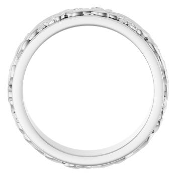 7mm Silver Sculpted Paisley Wedding Band Ring for Men 2