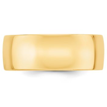 14K Gold Comfort-Fit Lightweight 8mm Wedding Band Ring 3