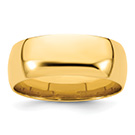 14K Gold Comfort-Fit Lightweight 8mm Wedding Band Ring