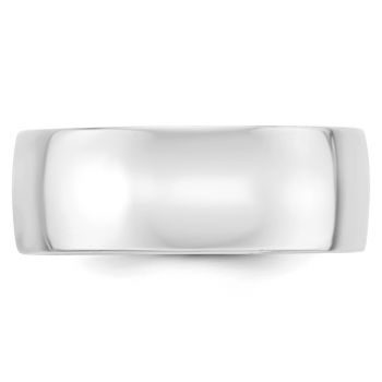 Comfort-Fit Lightweight 8mm Wedding Band Ring in 14K White Gold 2
