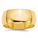 Lightweight Plain 8mm Wedding Band Ring in 14K Gold