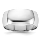 Lightweight Plain 8mm 14K White Gold Wedding Band Ring