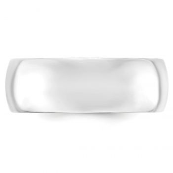 8mm Plain Comfort Fit Wedding Band Ring in 14K White Gold 3