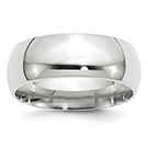 8mm Plain Comfort Fit Wedding Band Ring in 14K White Gold