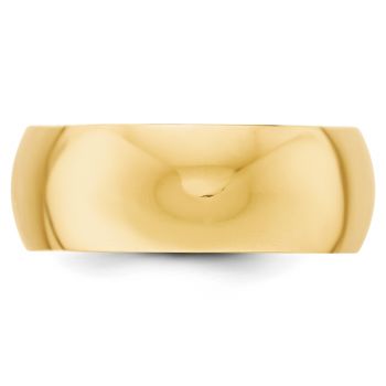 Plain 8mm Wedding Band Ring in 14K Gold 2