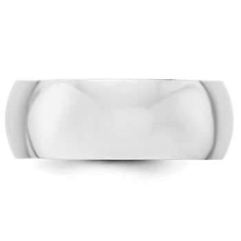 Plain Polished 8mm 14K White Gold Wedding Band 2