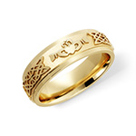 14K Gold Celtic Claddagh Knot Wedding Band