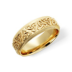 Triquetra Trinity Knot Celtic Wedding Band in 14K Gold